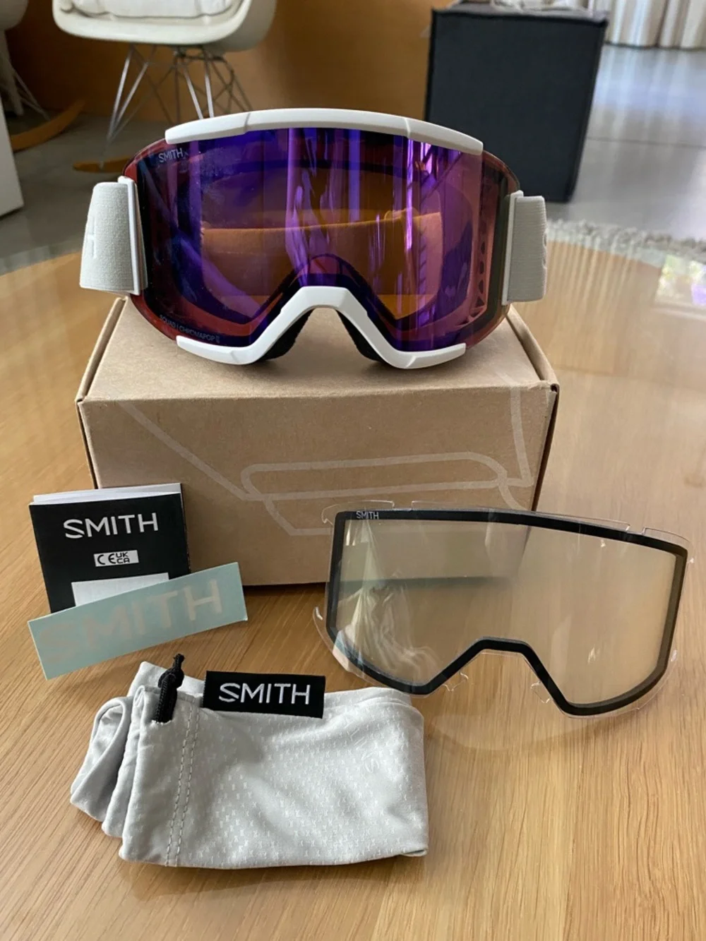 SMITH | Goggles | Squad w/ChromaPop Lens | White Vapor | Medium | Unisex - Picture 1 of 11
